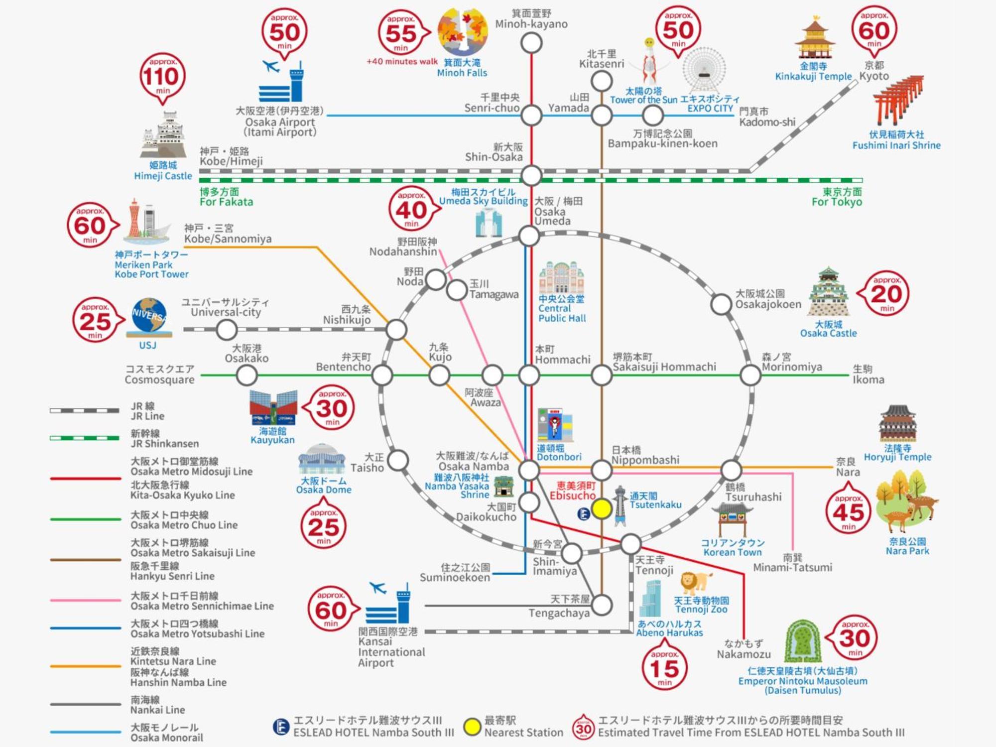 Eslead Hotel Namba South Ⅲ Осака Екстер'єр фото